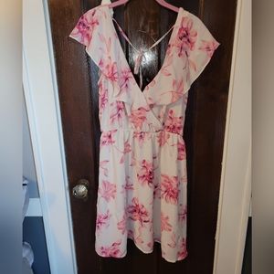 Lush Light Pink Floral Dress